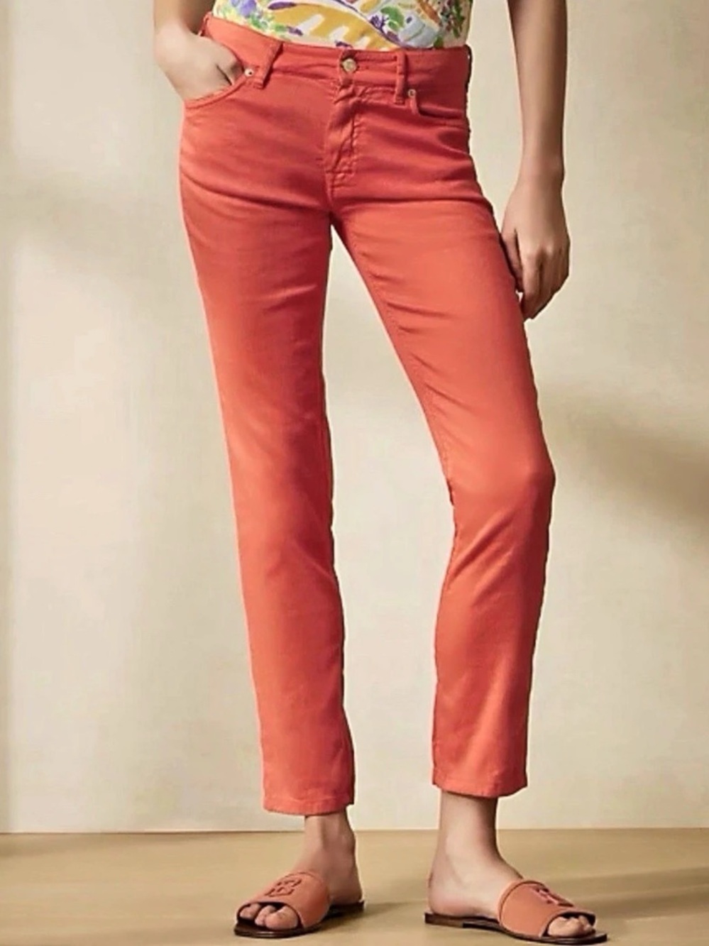 Ralph Lauren Purple Label 160 Slim Denim Jean Orange Women’s 30 Made in Italy
